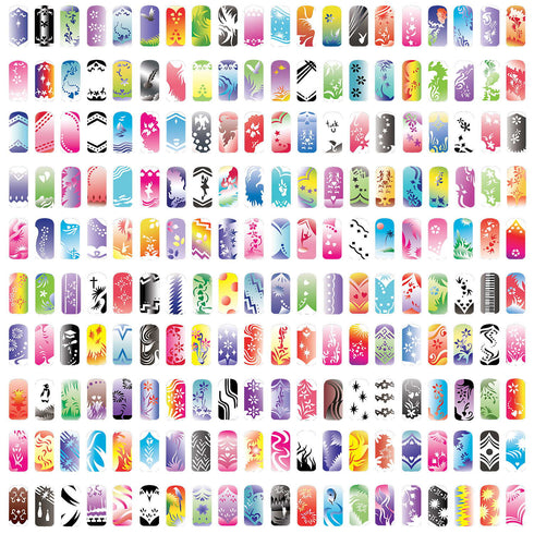 Set 06 Pro Airbrush Nail Art Paint Stencil Kit